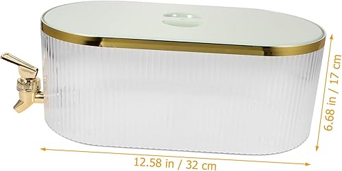 Miniatura 2 de Hemoton Cubo para bebidas, cubo transparente, hervidor de agua fría, dispensador de bebidas de vidrio, jarra de té helado con boquilla, té helado,