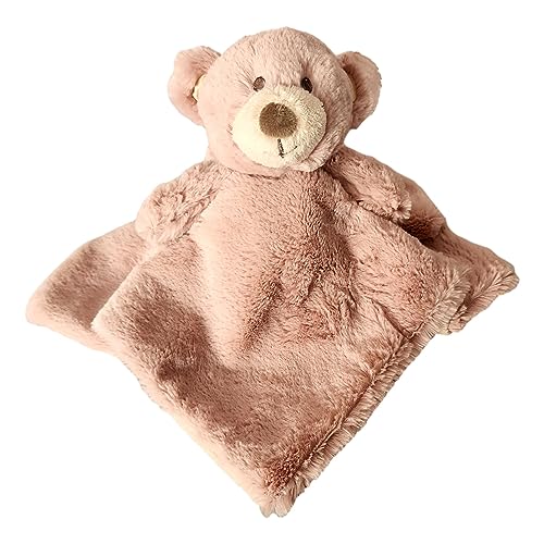 Image of SONA G DESIGNS Custom Personalized Teddy Bear Lovie Lovey Security Blanket with Rattle (Brown Bear with NO Embroidery)