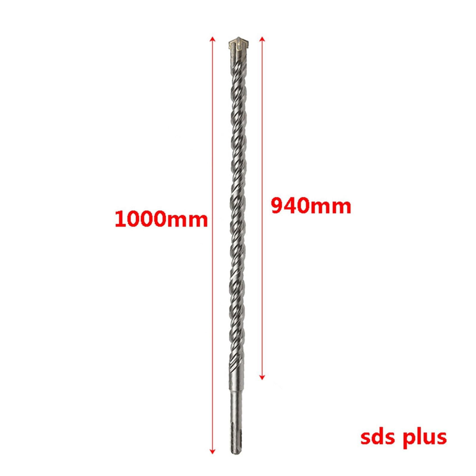 1000mm 1pc SDS PLUS Punta Extra Lunga Estensione Croce Martello Rotante Muri In Cemento Punzone for Pietra(18mm x 1000mm)