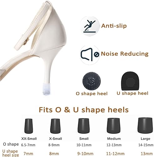 Miniatura 4 de Ingkee Tapas de talón para tacones altos, reducción de ruido, cubiertas de punta de tacón alto antideslizantes para césped, bodas, exteriores,