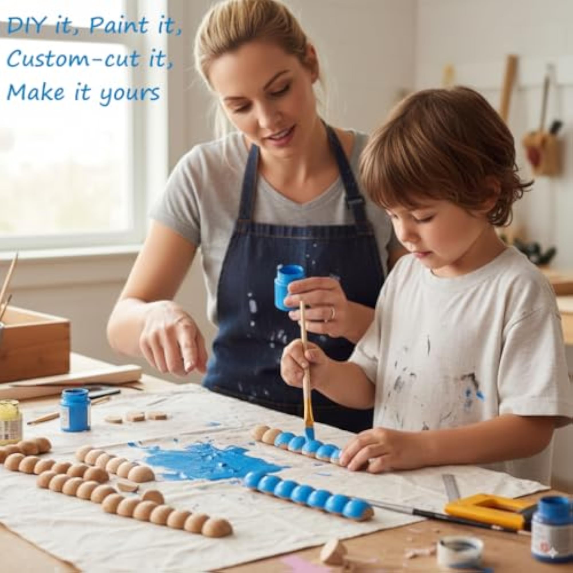 12-Piece Unfinished Wood Bead Trim Molding Set