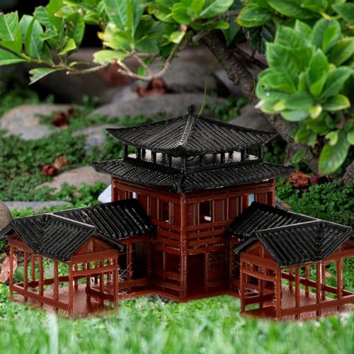 Image of B0D5DC8MHG Miniature Japanese Statue - Hand Crafted Plastic Fish Tank Decor, Asian Garden Ornament, Ancient Architecture Model for Home, Office, and Aquarium Decoration
