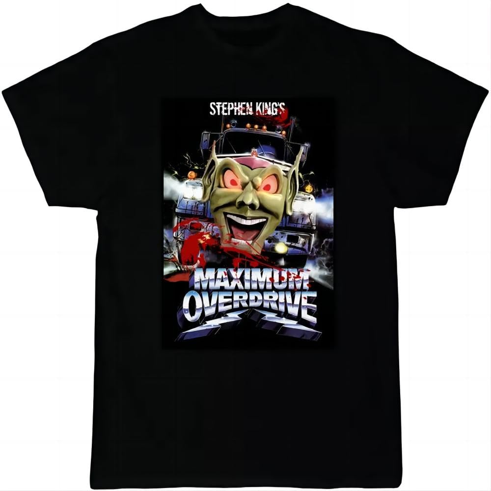 ddvvtuuwh Maximum Overdrive T Shirt - Bloody Logo - 80's Stephen King - Black