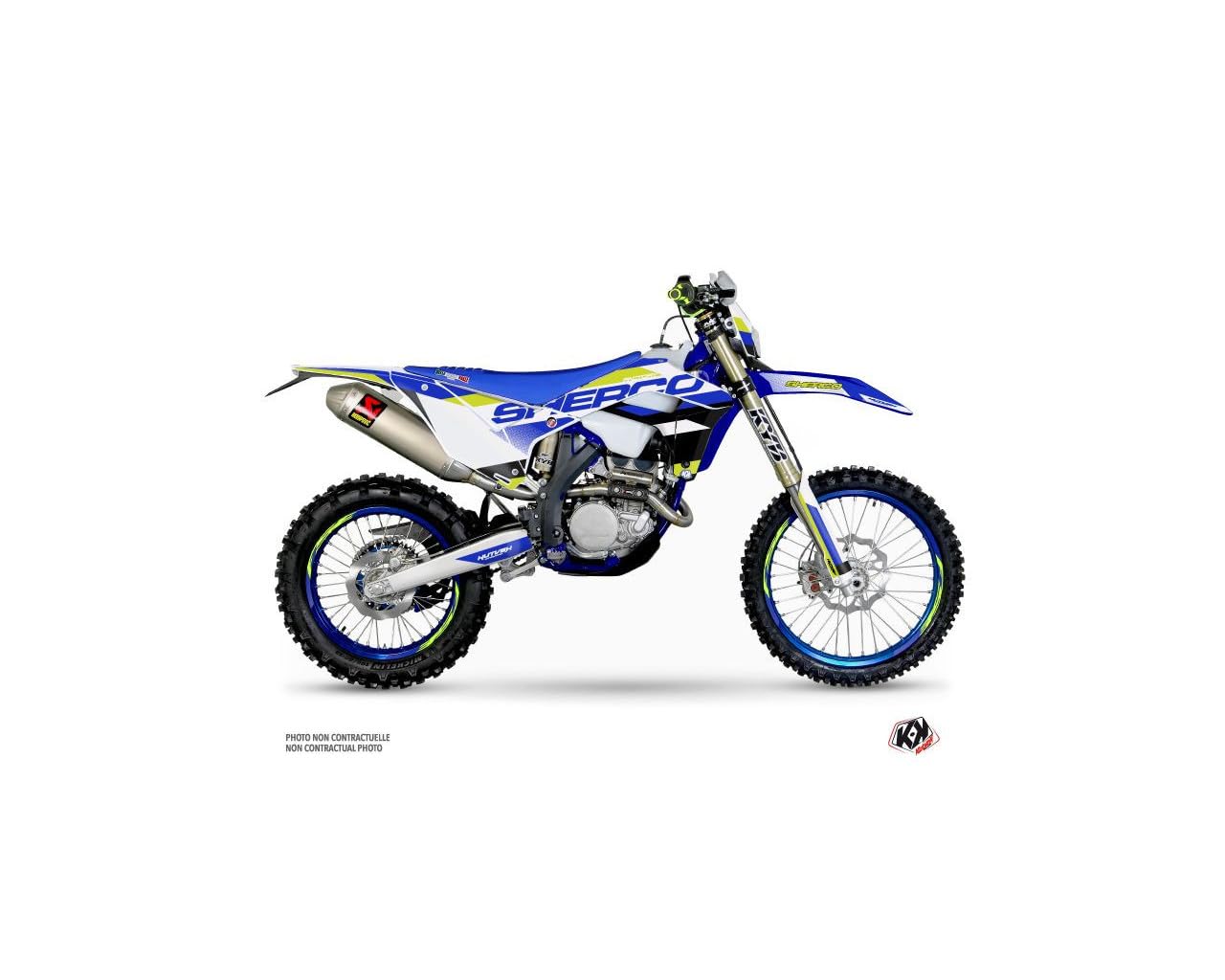 Kit déco moto cross AKTIV Sherco SE SEF bleu pour habillage complet