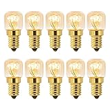 10 Pezzi Lampadina Sale E14 230V, Lampadina da Forno T22, Luce Calda 2700K, 80LM, Resistente al Calore Fino a 300 Gradi, Lampada di Sale, Macchine per Cucire e Microonde (WW)