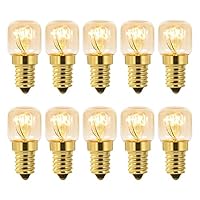 10 Pezzi Lampadina Sale E14 230V, Lampadina da Forno T22, Luce Calda 2700K, 80LM, Resistente al Calore Fino a 300 Gradi, Lampada di Sale, Macchine per Cucire e Microonde (WW)