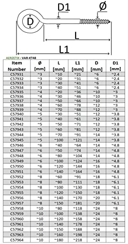 AERZETIX - C57951 - Satz mit 10 Haken augenschrauben zum schrauben Ø6x140mm - selbstschneidende augenschraube geschlossen - aus stahl - farbe silber