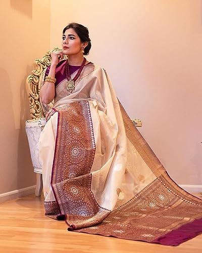 Image of Flosive Women's Cotton Saree With Blouse Piece