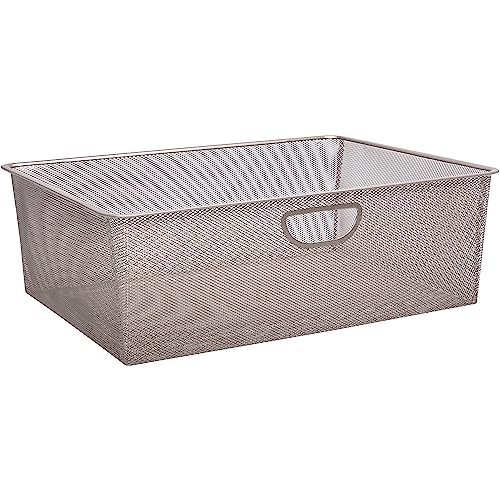 Closet Culture Wire Mesh Basket, Closet Pull Out Basket for Closet Organizer Systems, 22 in., Champagne Nickel Finish