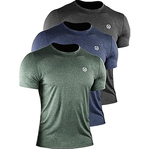 Neleus Men's Dry Fit Mesh Athletic Shirts, 506# Black/Navy Blue/Olive Green, XL Cover