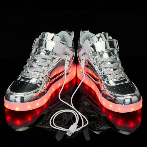 Image of SANYES LED Light Up Shoes for Men Women, USB Rechargeable High Top Glowing Sneakers, Luminous Dancing Shoes