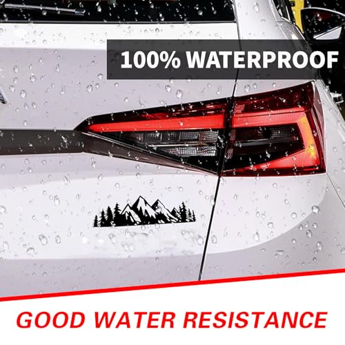 Image of ijuicy Snow Mountain Sticker Decal, 7 inch Waterproof Trunk Logo Decal Sticker with Scraper, Car Body Trunk Self-Adhesive Decoration Decals Stickers, Universal for Most Cars (Black)