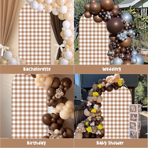 Funda para arco decorativo ajedrezada marrón 6 ft miniatura 4
