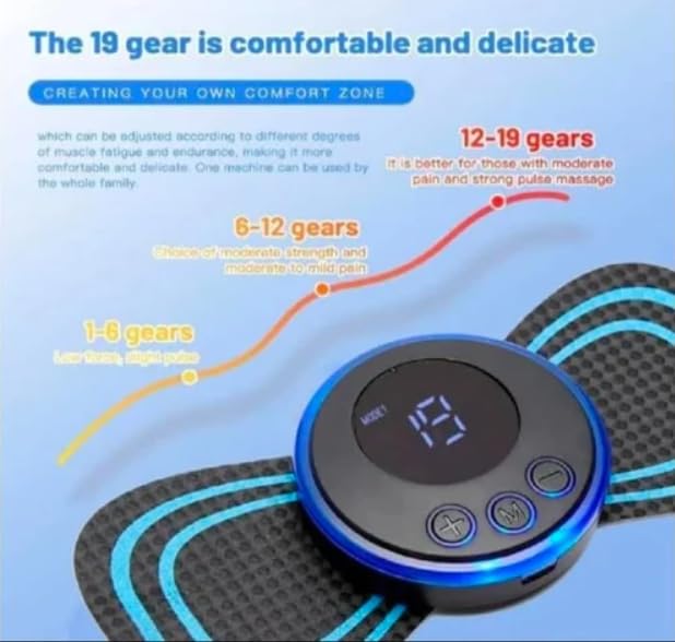 Body Massage Machine for Pain Relief - Wireless 8 Mode and 19 Strength Level EMS Mini Butterfly Massage for Shoulder, Legs, Neck & Back, Black Body Massage Machine for Pain Relief - Wireless 8 Mode and 19 Strength Level EMS Mini Butterfly Massage for Shoulder, Legs, Neck & Back, Black