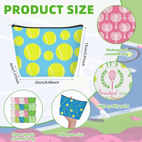 Waldeinsamkeit 40 Pcs Tennis Gifts for Women Funny Cosmetic Bag Inspirational Makeup Bag Tennis Accessories for Women Sports Lovers Players Coach Team Thanksgiving Christmas Gifts3