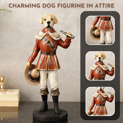 Image of ARMONIA Victorian Style Dog Figurine, Decorative Statue with Metallic Accents, European Designer Collections Idol for Home Decor Gift,New Year Gift,Christmas Decoration & Housewarming