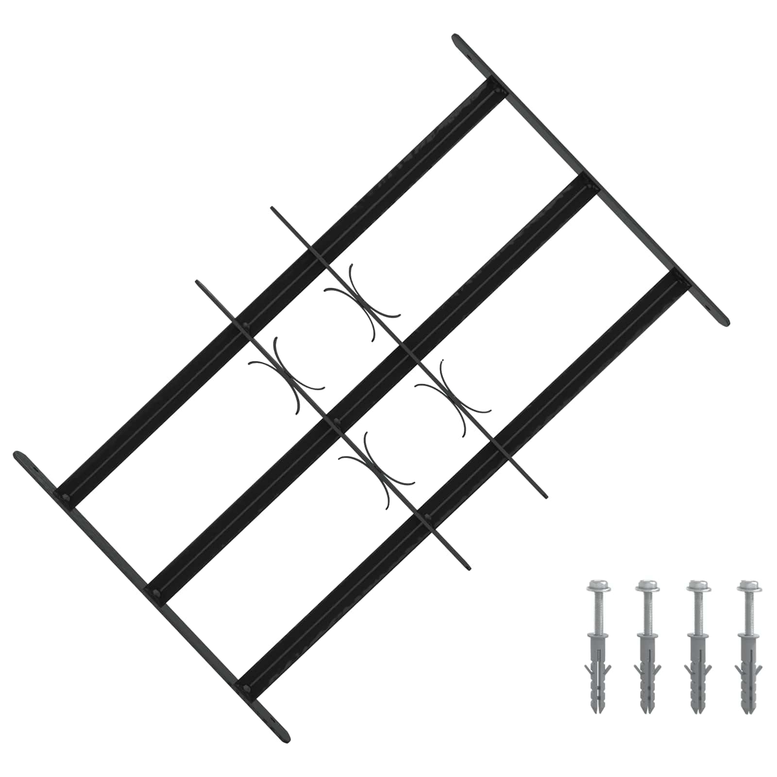Reja de Seguridad para Ventanas con 3 Barandas 3 pcs 43-74 cm para balcón,planta baja,ventana de bodega,Reja antirrobo 43-74 cm