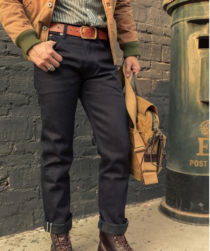 Red Tornado Vintage 14.5oz Black Men's Jeans Slim Fit Straight Leg Raw Selvedge Denim Pants One Wash Jean Preshrink4