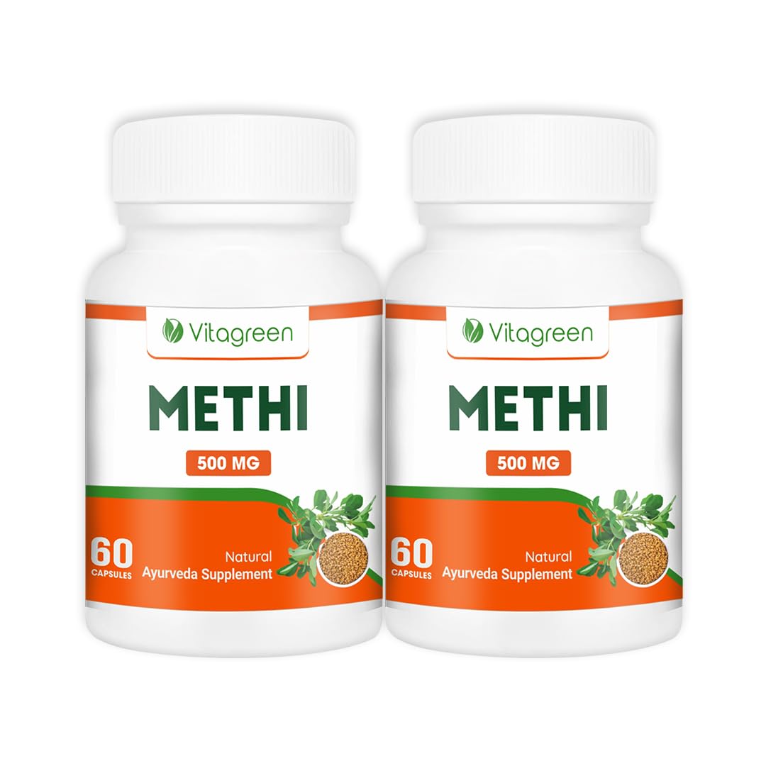 METHI 500 mg, Pack Of 60 Capsules For Joint Support, 100% Natural, Ayurveda Herb, Health, Dietary, Herbal, Nutrition Supplements (Pack of 2) (B07NSQ8HYX) Amazon Price History, Amazon Price Tracker