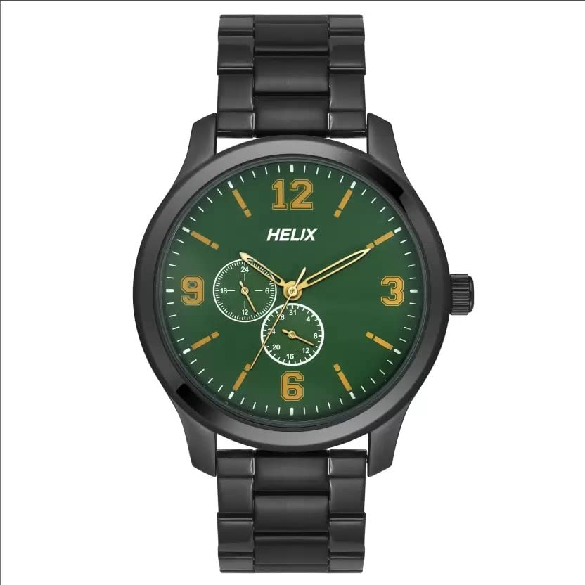 Helix Multifunction Analog Green Dial Mens Watch - TW043HG19 (B0BQY588TP) Amazon Price History, Amazon Price Tracker