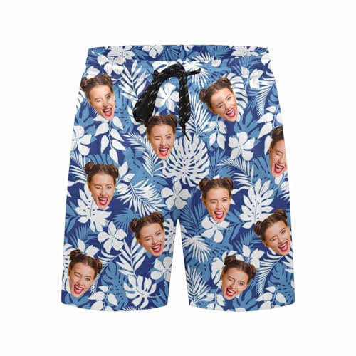 Personalized Face Mens Swim Trunks Tropical Print Customized Swimming Shorts Bathing Suit Custom Picture Gift for Men3