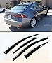 JDM VIP Smoke Tinted Chrome Trim Window Visor Rain Guard W/Clips Fits for 2014-2019 Lexus IS250 IS350 IS200t IS300