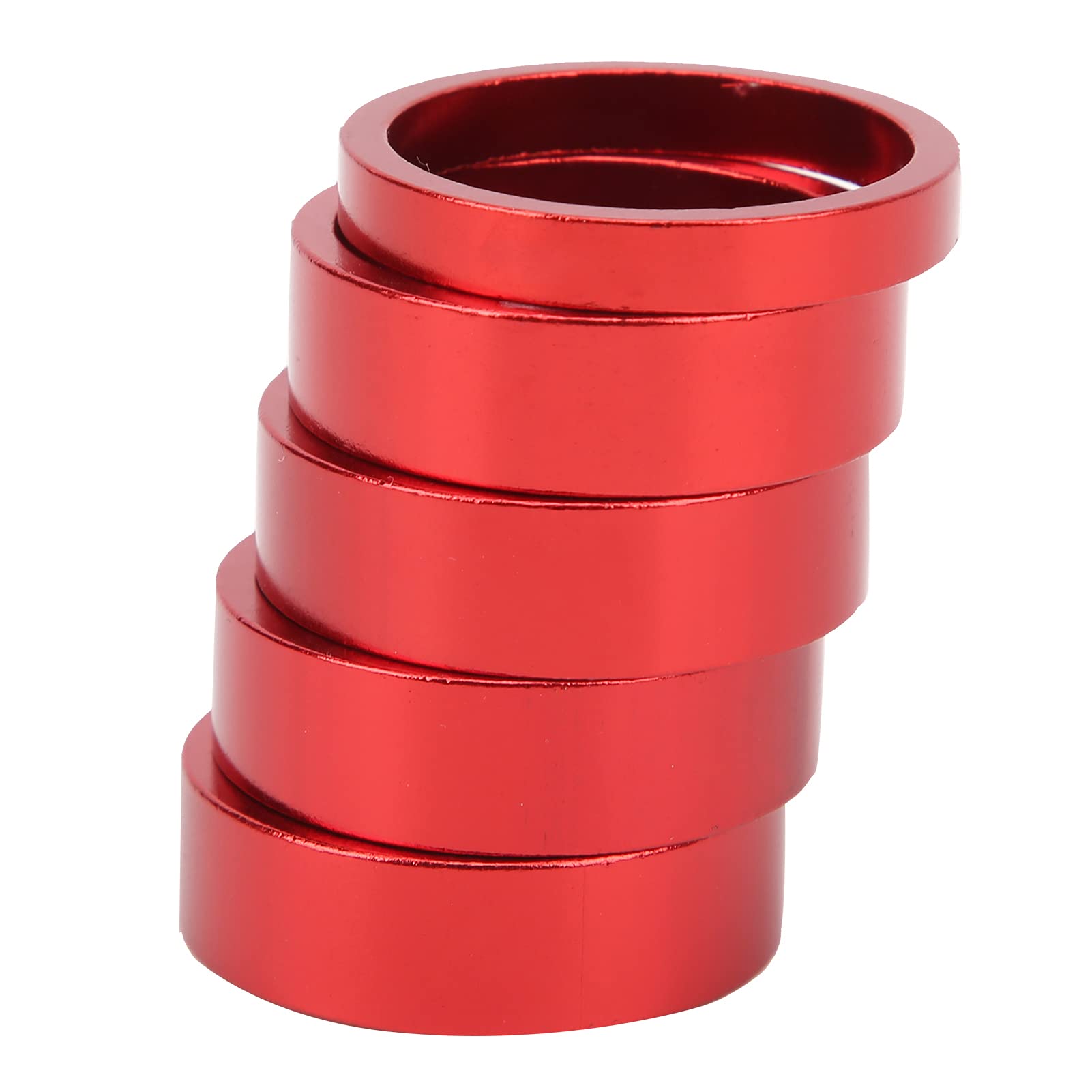 Distanziatori Rossi Bici Set Di 5 Distanziatori Per Cuffia Bici – 5mm, Senza Filettatura, Colore Rosso – Per BMX, Strada, MTB Shoei X Spr Pro - Foto 3