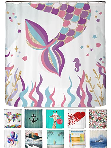 arteneur® - Cortina de Ducha antimoho de Sirena 180 x 200 cm - Reciclado con certificación...