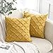 MIULEE Kissenbezüge Gitter Kissenhülle Deko Sofakissen Fransen Kissenbezug Zierkissen Couchkissen Boho Dekokissen Kissen für Sofa Couch Wohnzimmer Schlafzimmer 40x40 cm Gelb