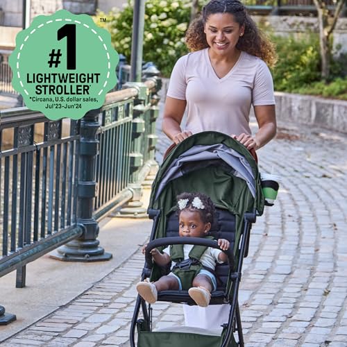 Image of Ingenuity 3Dquickclose CS+ Compact Fold Stroller - Lightweight Stroller with Oversized Canopy, Extra-Large Storage and Compact Fold, Forest
