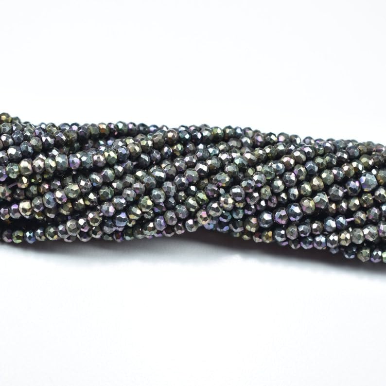 Perles spinelle noire naturelle 3.5-4mm fabrication de bijoux DIY