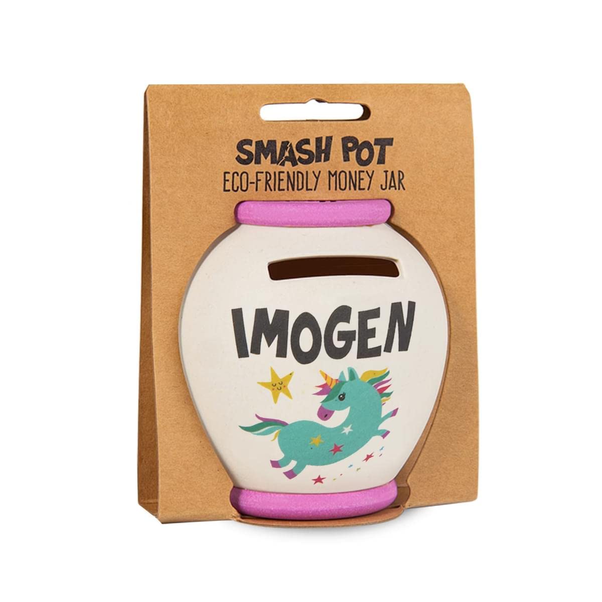 History & Heraldry Personalised Bamboo Smash Pot Money box (Imogen)