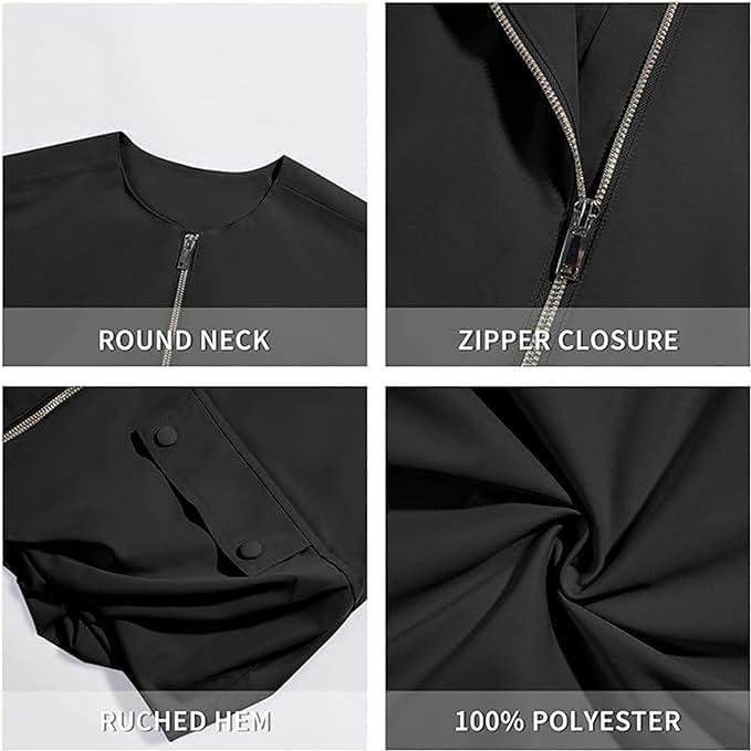 Women Cargo Vest Oversize Cropped Sleeveless Jacket Lightweight Ruffle Ruched Fashion Tops Summer Casual Zip Up Outfit - Image 7