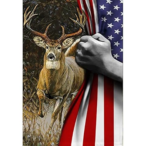 FORLAND Patriotic Diamond Painting Kits for Adults Beginners - 5D DIY Deer American Flag Full Drill Diamond Kits Painting Crafts for Home Wall Decor, Diamond Art Kits,12x16inch Cover