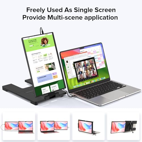 Image of UPERFECT Laptop Screen Extender, 2K 14 inch 360Unique Swivel Hinge w / 180 Automatic Rotation, 2240x1400 QHD IPS Portable Monitor for 14 inch-17'' Laptops, Plug & Play with Mac, Wins, Dex (Only one Screen)