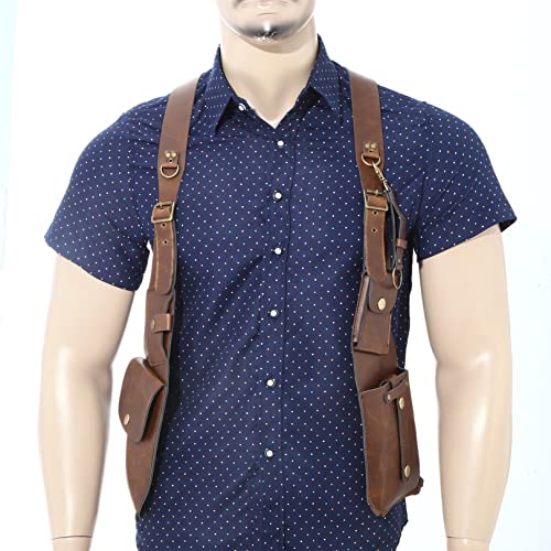 FEESHOW Leather Underarm Shoulder Holster Bag for Women Men Outdoor Travel Organiser Wallet Phone Pocket2