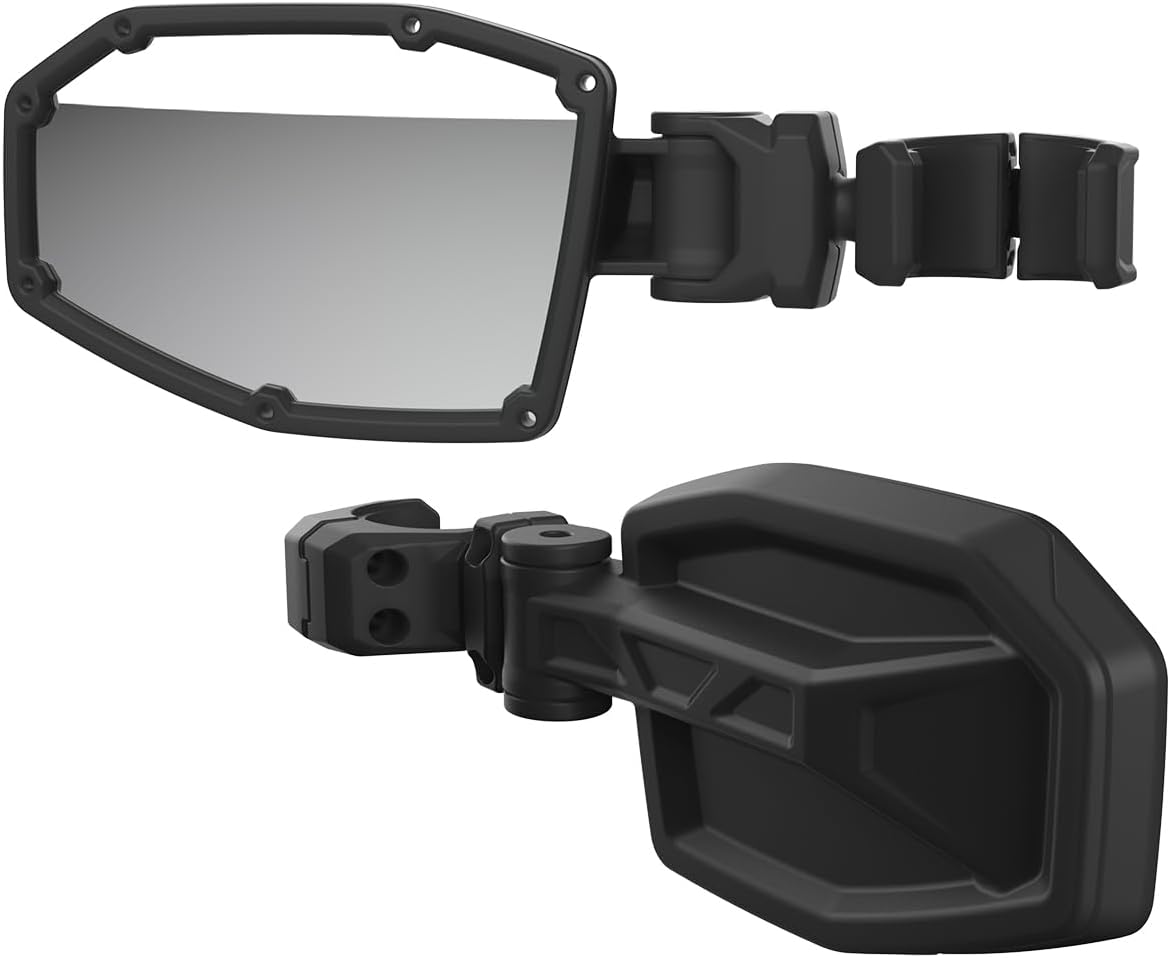Aluminum UTV Side Mirrors Fits 1.75"-2" Roll Cage Bar, Adjustable Side Rear View Mirror for Polaris RZR 1000 XP Turbo Can-Am Maverick X3 Pioneer Talon Yamaha Rhino, for Kawasaki Mule Teryx