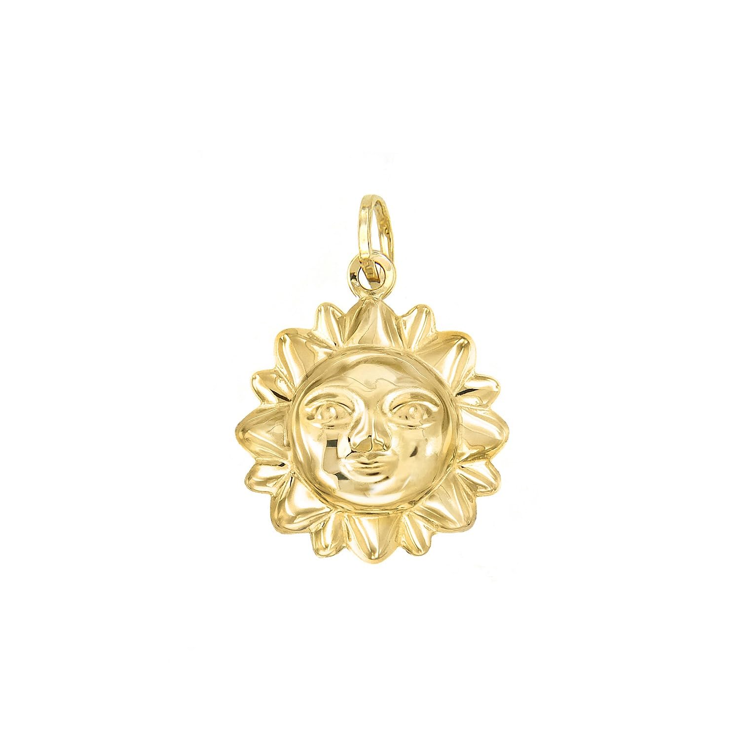 forme di Lucchetta - Anhänger Sonne mit Lächeln aus 14K Gelbgold