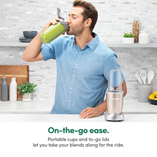 Image of nutribullet Pro 900 Watt Personal Blender - 13-Piece High-Speed Blender /Mixer System,Champagne,(Pack of 2)