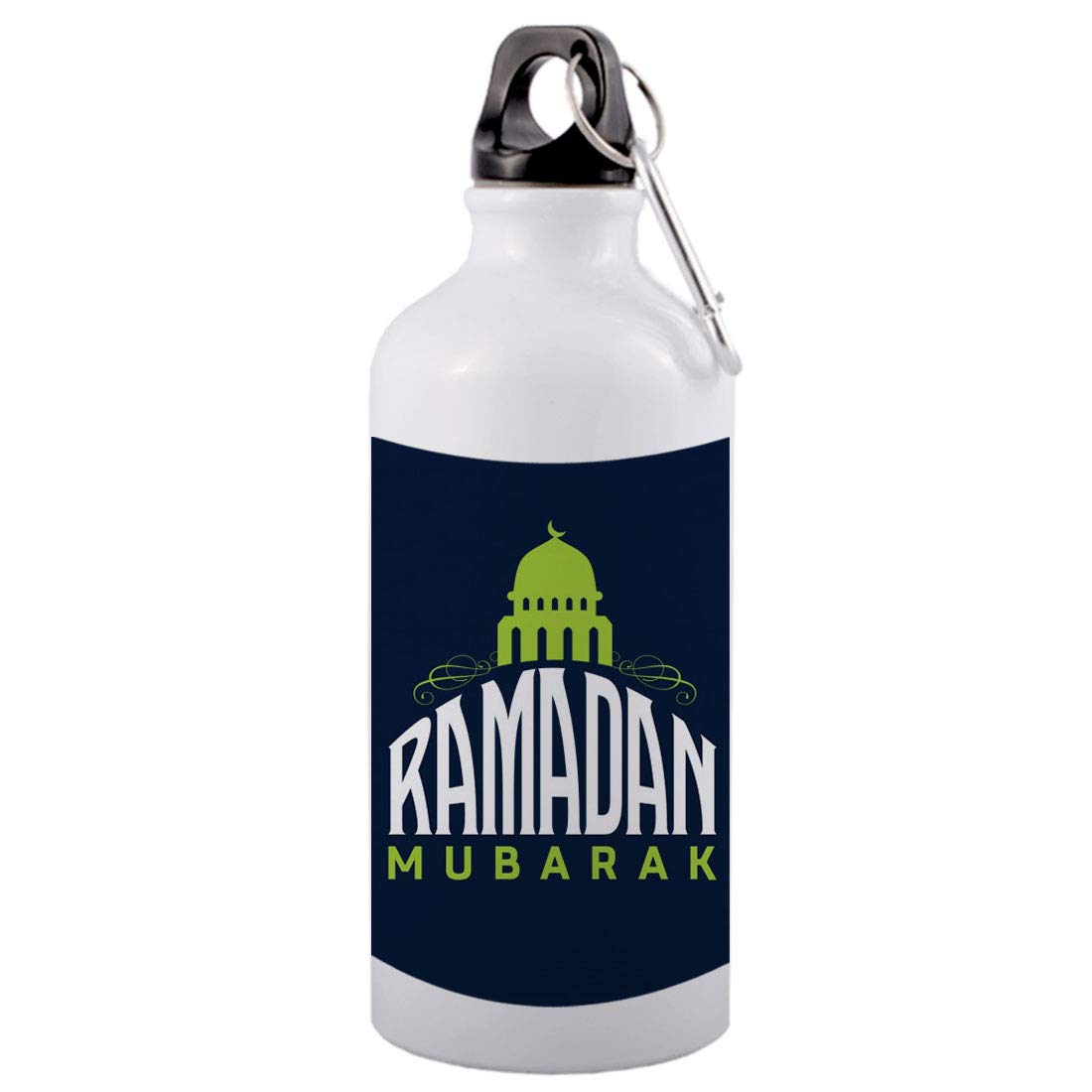 COLORYARD White Sipper Bottle 1Pc for eid Gift (White Green Ramadan Mubarak Design)