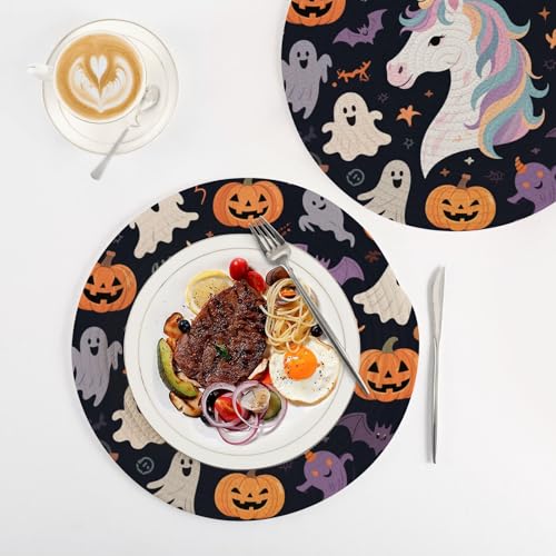 Dessous de plat 38cm protège table efficace grand format Halloween licorne
