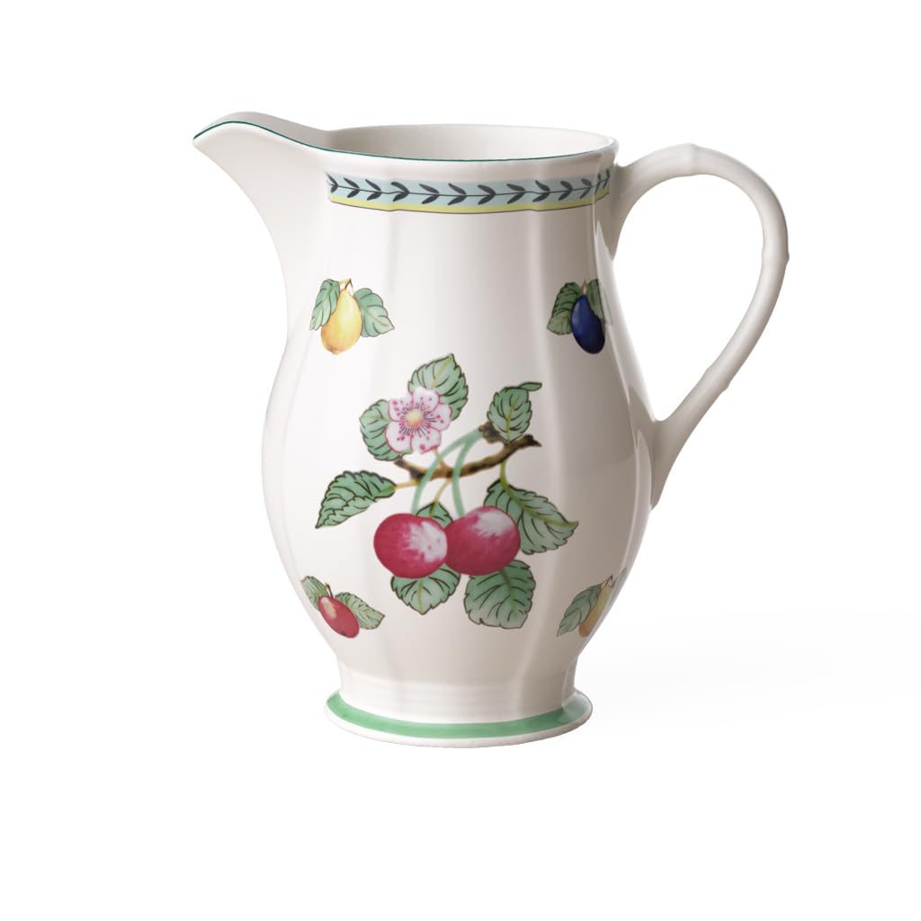 Villeroy & Boch - French Garden Fleurence Krug 1,9 l Bunt, Spülmaschinenfest, Mikrowellensicher, Wasserkrug, Kanne, Wasserkaraffe, Karaffe, Blumenvase, Premium Porzellan