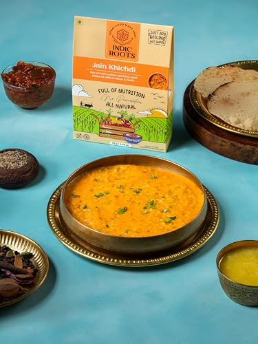 Image of Indic Roots Jain Khichdi |Instant Ready to Eat Full Meal |No Preservatives, All Natural, Packed Food with no Onion Garlic |Gluten Free MRE Food - 55 gm (Pack of 1)