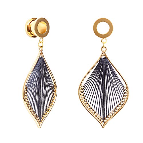 COOEAR Ear Plug Tunnel Gauge Bahre Piercing Vorbereitung der Blattform Edelstahlschraube 9/16" Cover