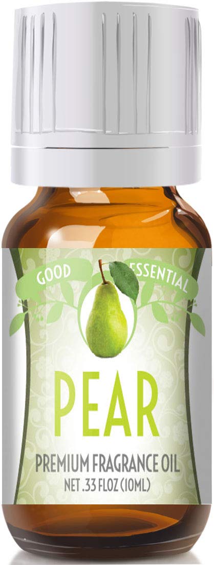 Good Essential Professional Pear Fragrance Oil 10ml (0.33 oz) for Diffusers, Candles, Soap, Perfume, Aromatherapy - Pear Scented Oil for Lotion - Soap Making Scents