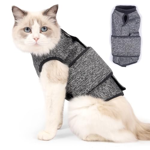 Pet Anxiety Jacket Calming Vest with Adjustable Hook and Loop for Cats and Dogs Soft Polyester Cotton Blend Fabric for Stress Relief During Thunder Fireworks and Travel