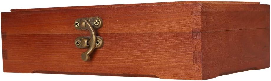 Zunate Art Supply Wooden Storage Box with Locking Clasp for Pastels, Pencils, Pens, Markers, Brush
