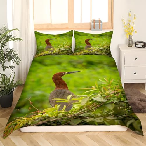 Parure de lit 90x190 héron anti-glisse avec fermeture éclair et microfibre douce - 3