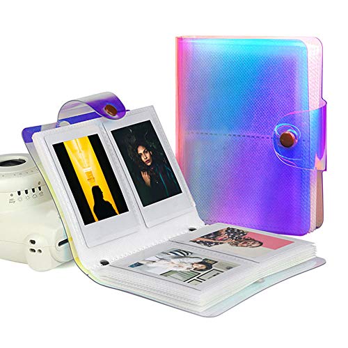 Album Photo Mini 3 Pouces,L'album Photo Mini Peut Mettre 64 Photos Album de Livre Photo Coloré Transparent pour Les Photos de l'appareil Photo Mini Instax Cover