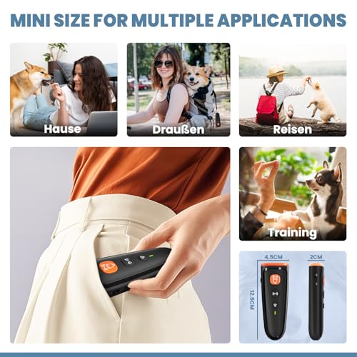 HOPFROG Anti Bell Gerät Hunde, Tragbarer Antibell Ultraschall Gerät, Leistungsstarkes Hunde Bellen Stoppen, Hundebellen-Abschreckmittel für Kleine Große Hunde Innen Außenbereich Antibell Hund